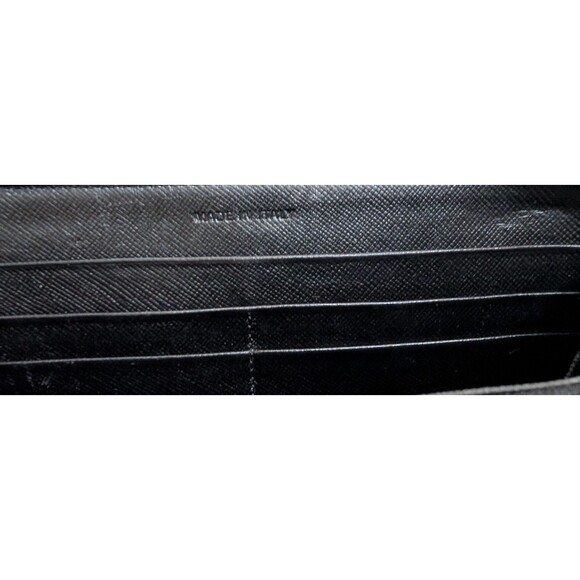 PRADA Logo Plate Nylon Zip Around Long Wallet Black Credit Card - Picture 3 of 5